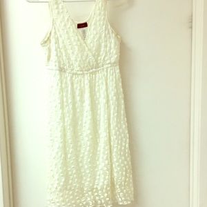 White lace poka dot dress